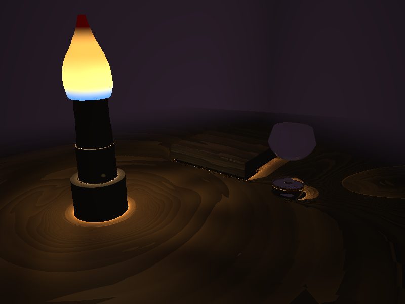 DeepSeek V4 Pro — candlelit still life, live render