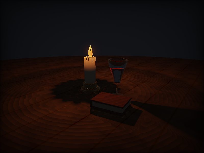 GPT-5.6 Sol — candlelit still life, live render