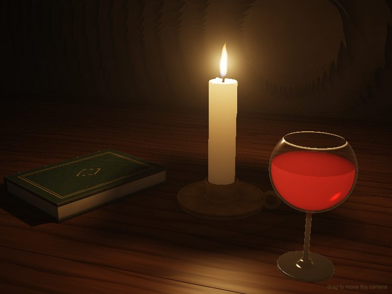 Claude Opus 5.5 — candlelit still life, live render