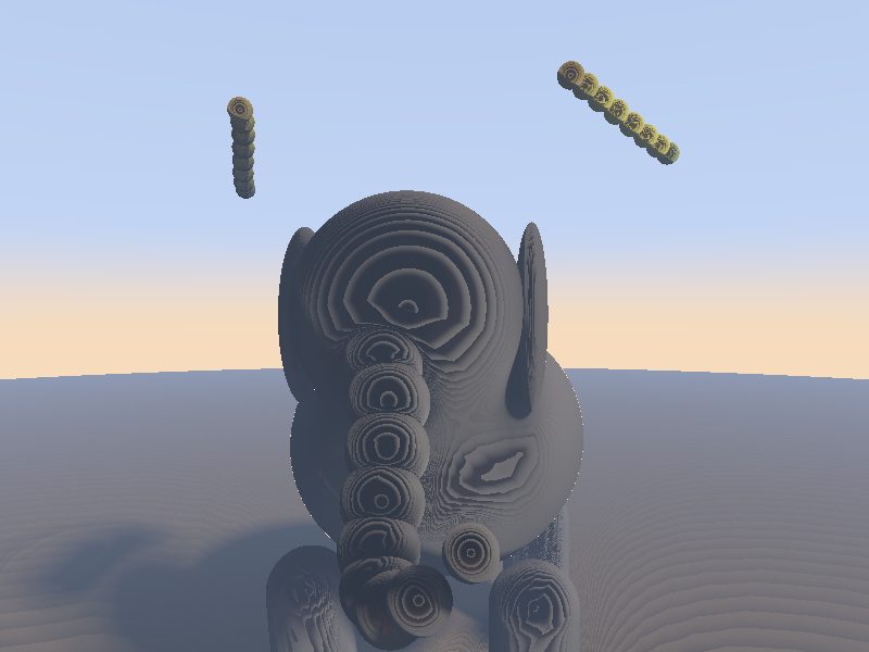 DeepSeek V4 Pro — elephant juggling bananas, live render