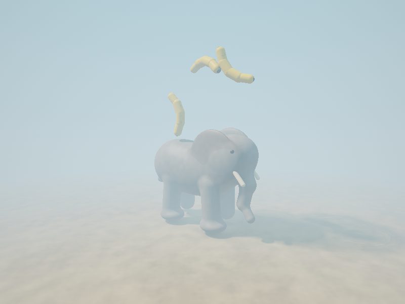 GPT-5.6 Sol — elephant juggling bananas, live render