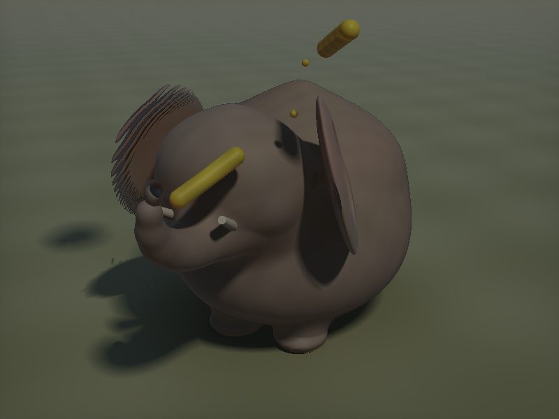 Grok 4.6 — elephant juggling bananas, live render
